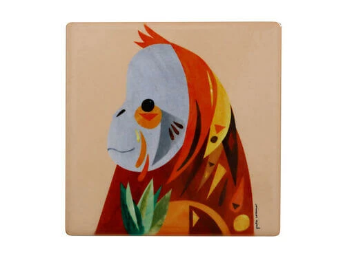 Pete Cromer Wildlife Ceramic Square Coaster 9.5cm Orangutan 3 Pete Cromer Wildlife Ceramic Square Coaster 9.5cm Orangutan - Image 3
