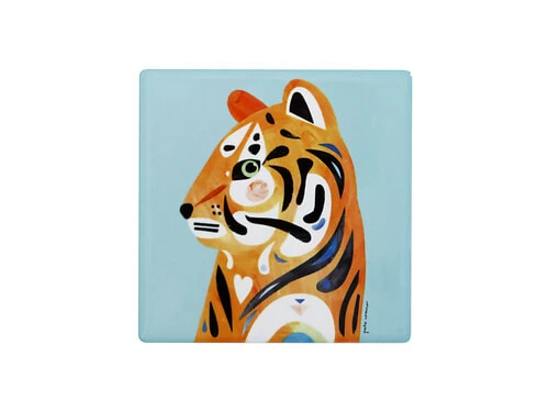 Pete Cromer Wildlife Ceramic Square Coaster 9.5cm Tiger 1 Pete Cromer Wildlife Ceramic Square Coaster 9.5cm Tiger