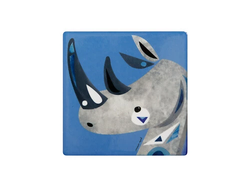 Pete Cromer Wildlife Ceramic Square Coaster 9.5cm Rhino 1 Pete Cromer Wildlife Ceramic Square Coaster 9.5cm Rhino