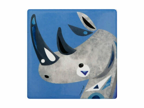 Pete Cromer Wildlife Ceramic Square Coaster 9.5cm Rhino 2 Pete Cromer Wildlife Ceramic Square Coaster 9.5cm Rhino - Image 2