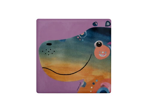 Pete Cromer Wildlife Ceramic Square Coaster 9.5cm Hippo 1 Pete Cromer Wildlife Ceramic Square Coaster 9.5cm Hippo