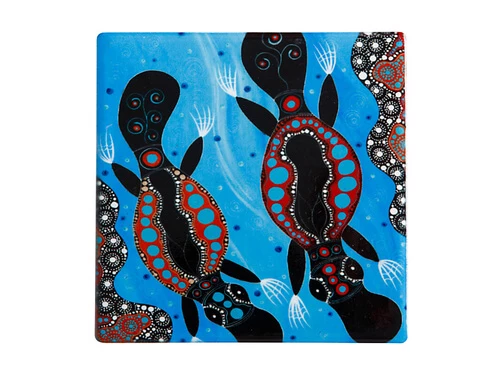 Melanie Hava Journeys Ceramic Coaster 10cm Platypuses 1 Melanie Hava Journeys Ceramic Coaster 10cm Platypuses