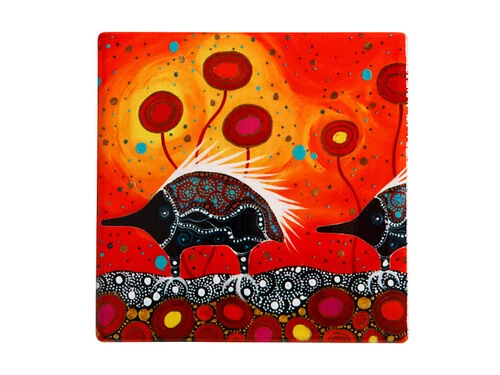 Melanie Hava Journeys Ceramic Coaster 10cm Echidnas 1 Melanie Hava Journeys Ceramic Coaster 10cm Echidnas