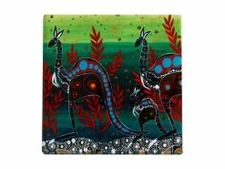 Melanie Hava Journeys Ceramic Coaster 10cm Kangaroos