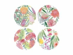 Royal Botanic Gardens Victoria Native Blooms Ceramic Coaster 10.5cm Set of 4 Gift Boxed