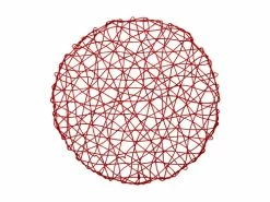 Glitz Lace Round Placemat 33cm Red