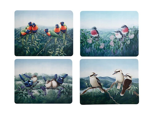 Birds of Australia KC 10yr Anniversary Cork Back Placemat 34x26.5cm Set of 4 Gift Boxed 1 Birds of Australia KC 10yr Anniversary Cork Back Placemat 34x26.5cm Set of 4 Gift Boxed