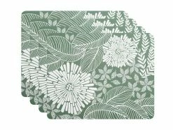 Island Cork Back Placemat 34x26.5cm Set of 4 Green Gift Boxed
