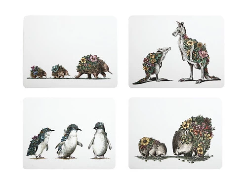 Marini Ferlazzo Australian Families Cork Back Placemat 34x26.5cm Set of 4 Gift Boxed 1 Marini Ferlazzo Australian Families Cork Back Placemat 34x26.5cm Set of 4 Gift Boxed