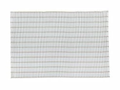 Table Accents Lurex Bamboo weave Placemat 45x30cm White W/Gld
