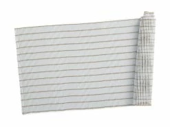 Table Accents Lurex Bamboo weave Runner 30x150cm White W/Gld