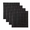 Table Accents Leather Look Alligator Coaster 10x10cm Set of 4 Black