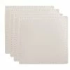 Table Accents Leather Look Cowhide Coaster 10x10cm Set of 4 Ivory