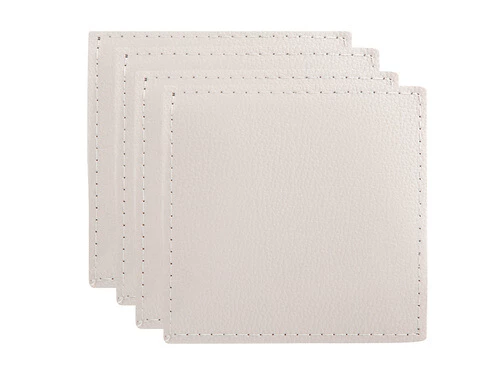 Table Accents Leather Look Cowhide Coaster 10x10cm Set of 4 Ivory 1 Table Accents Leather Look Cowhide Coaster 10x10cm Set of 4 Ivory