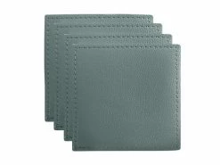 Table Accents Leather Look Cowhide Coaster 10x10cm Set of 4 Dusk