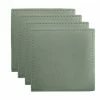 Table Accents Leather Look Cowhide Coaster 10x10cm Set of 4 Sage
