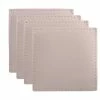 Table Accents Leather Look Cowhide Coaster 10x10cm Set of 4 Salt