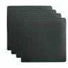 Table Accents Leather Look Cowhide Coaster 10x10cm Set of 4 Charcoal