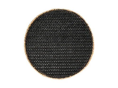 Table Accents Placemat 38cm Round Black Natural 1 Table Accents Placemat 38cm Round Black Natural