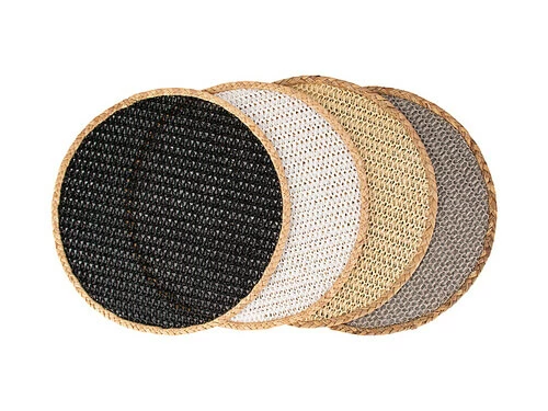 Table Accents Placemat 38cm Round Black Natural 2 Table Accents Placemat 38cm Round Black Natural - Image 2