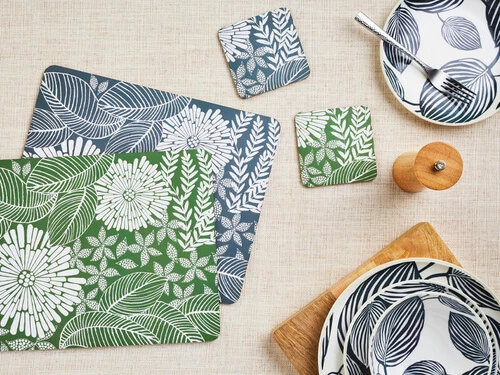 Island Cork Back Coaster 10.5cm Set of 4 Green Gift Boxed 2 Island Cork Back Coaster 10.5cm Set of 4 Green Gift Boxed - Image 2