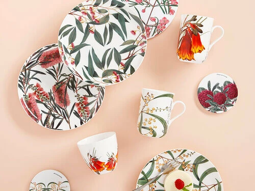 Royal Botanic Gardens Victoria Ceramic Round Coaster 9.5cm Wattle 2 Royal Botanic Gardens Victoria Ceramic Round Coaster 9.5cm Wattle - Image 2